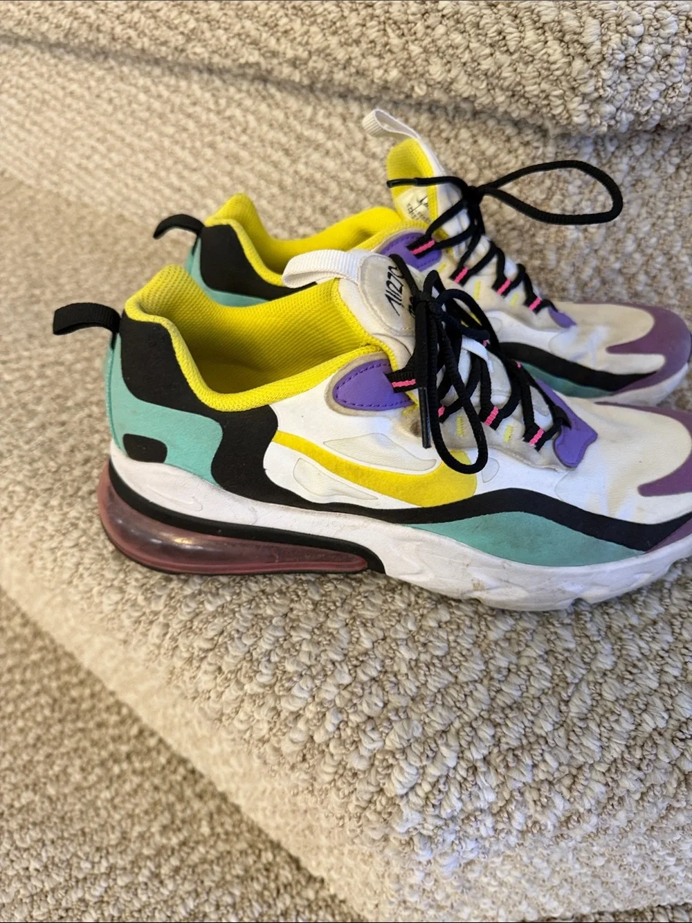 Nike Kids Sneakers - White, Purple & Yellow